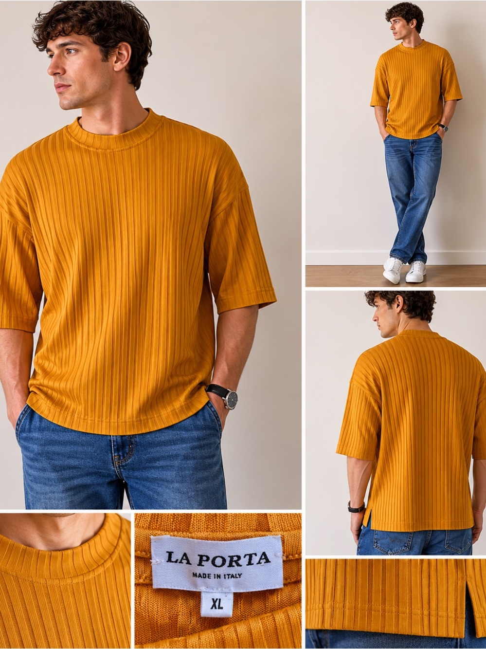 La Porta Ribbed Oversized Top – XL